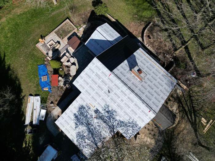 Roof underlayment installed